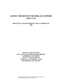 Louis Thurston Nicholas Papers