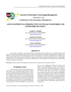 a developmental perspective on weak passwords and password