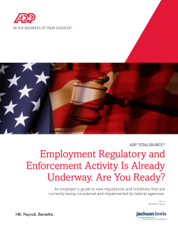 Employment Regulatory and Enforcement Activity Is