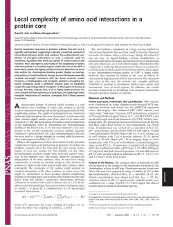 Local complexity of amino acid interactions in a protein core