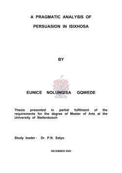 A pragmatic analysis of persuasion in Isixhosa.
