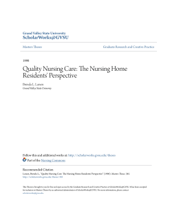 The Nursing Home Residents` Perspective