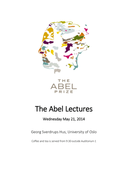 May 21 - The Abel Prize