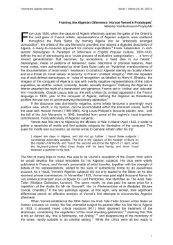 Framing the algerian otherness: Horace Vernet`s prototypes