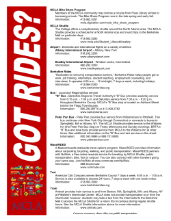 MCLA Bike Share Program Members of the MCLA community may