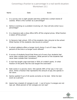 Converting a fraction to a percentage in a real-world