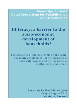 Illiteracy: a barrier to the socio-economic development of households?