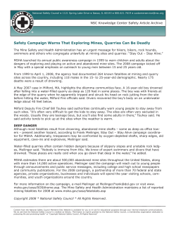 Safety Campaign Warns That Exploring Mines, Quarries Can Be