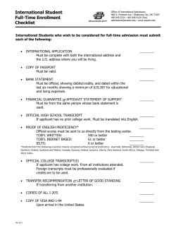 Full-Time International Student Admissions Checklist  - OSU-OKC
