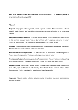 1 How does altruistic leader behavior foster radical