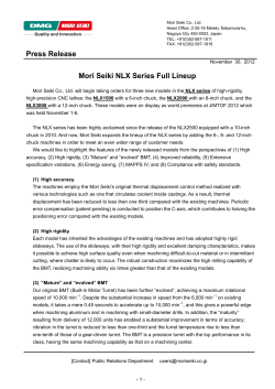 Mori Seiki NLX Series Full Lineup(PDF:296 kB)