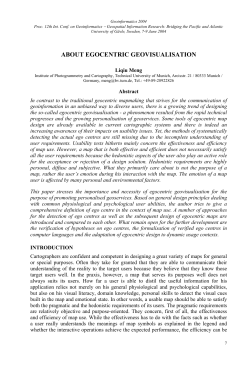 ABOUT EGOCENTRIC GEOVISUALISATION