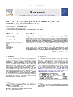 Broca`s area and sentence comprehension: A relationship parasitic