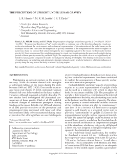 THE PERCEPTION OF UPRIGHT UNDER LUNAR GRAVITY L. R.