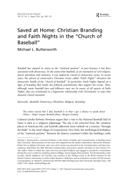 Butterworth`s article on Christian Branding and Faith Nights with