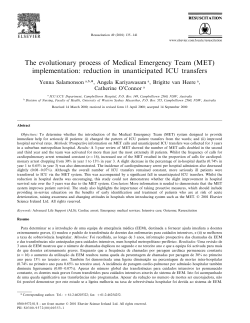 The evolutionary process of Medical Emergency Team (MET