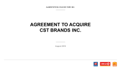 AGREEMENT TO ACQUIRE CST BRANDS INC. - Couche-Tard