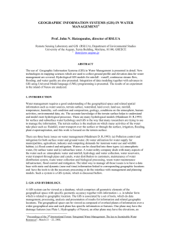 geographic information systems (gis) in water management