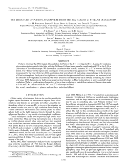 the structure of pluto`s atmosphere from the 2002