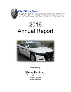 2016 Annual Report - City of Goose Creek