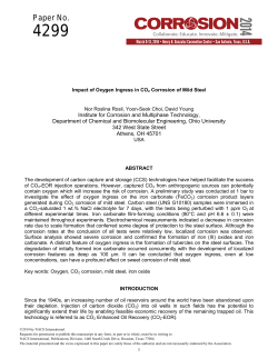 4299: Impact of Oxygen Ingress in CO2 Corrosion