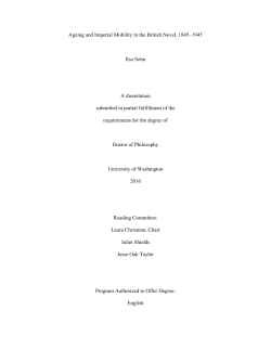 Ageing and Imperial Mobility in the British Novel, 1845&ndash;1945 Ilsu