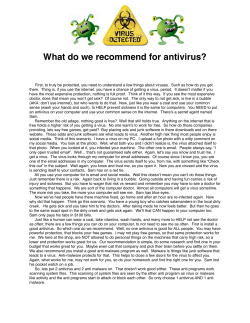 Antivirus Recommendations