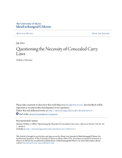 Questioning the Necessity of Concealed Carry Laws