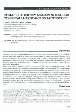 cosmetic efficiency assessment through confocal laser scanning