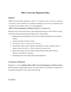 BRAC University Plagiarism Policy