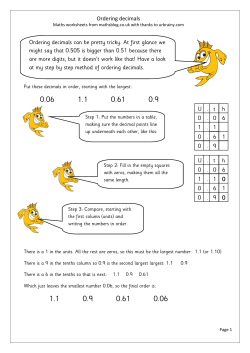 Ordering decimals