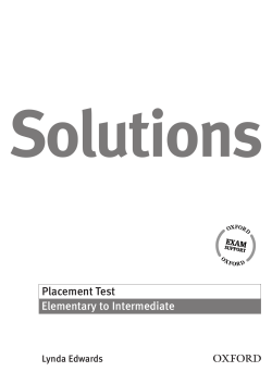 Placement Test Elementary to Intermediate
