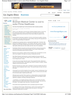 Brotman Medical Center is cool to suitor Prime Healthcare