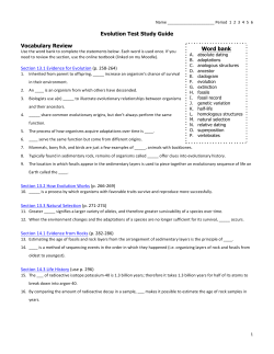 Evolution Test Study Guide - District 196 e