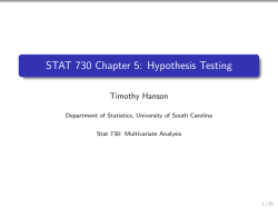 Hypothesis Testing - University of South Carolina