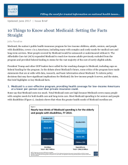 10 Things to Know about Medicaid: Setting the Facts Straight