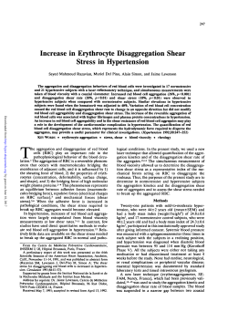 Increase in Erythrocyte Disaggregation Shear Stress in Hypertension