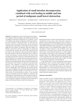 Application of small intestine decompression combined with oral