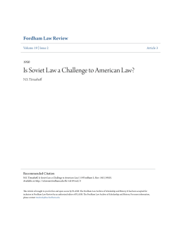 Is Soviet Law a Challenge to American Law?