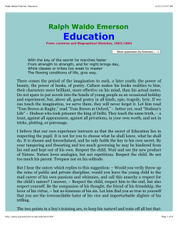 Ralph Waldo Emerson: Education