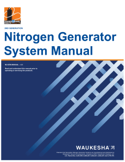 2nd GENERATION NITROGEN GENERATOR SYSTEM MANUAL