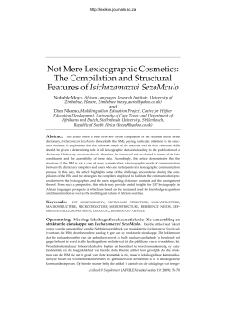 Not Mere Lexicographic Cosmetics: The Compilation and