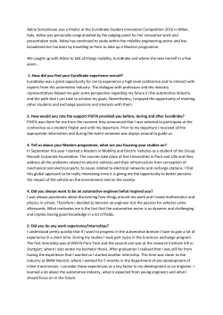 Adina Sorostinean was a finalist at the EuroBrake Student