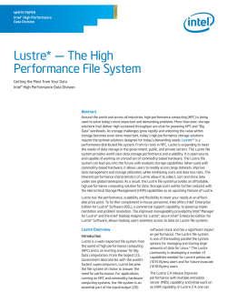 Lustre The High Performance File System