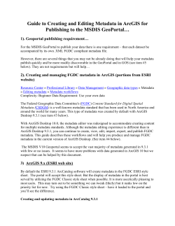 Guide to Creating and Editing Metadata in ArcGIS for