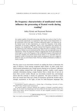 Do frequency characteristics of nonfixated words influence the
