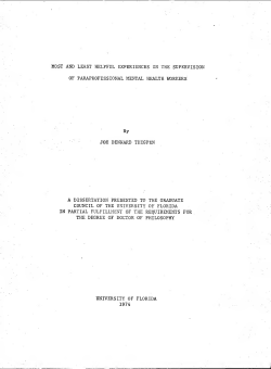 Most and least helpful experiences in the supervision of