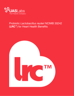 Probiotic Lactobacillus reuteri NCIMB 30242 (LRC&trade;) for Heart