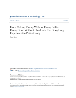 From Making Money Without Doing Evil to Doing Good Without