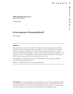 A Converging or Diverging World?